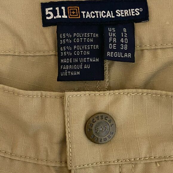 5.11 Tactical - Taclite Pro Ripstop Pants Tan Cargo Elastic Waist - size 8 - Picture 3 of 12